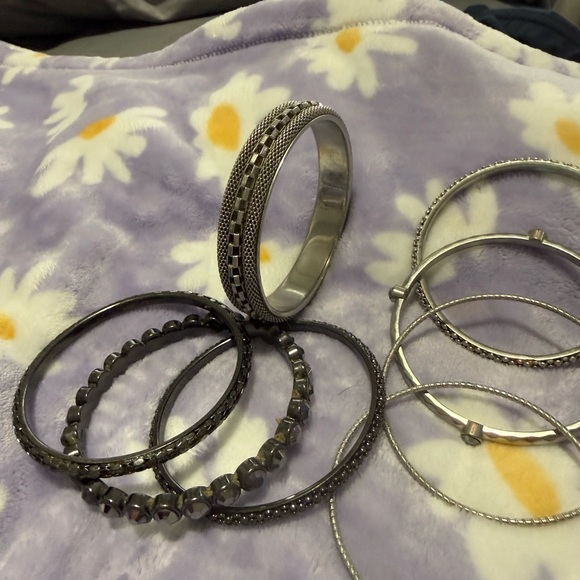Stylish Silver and Black Bangle Set
You get all for one low price - Picture 5 of 12